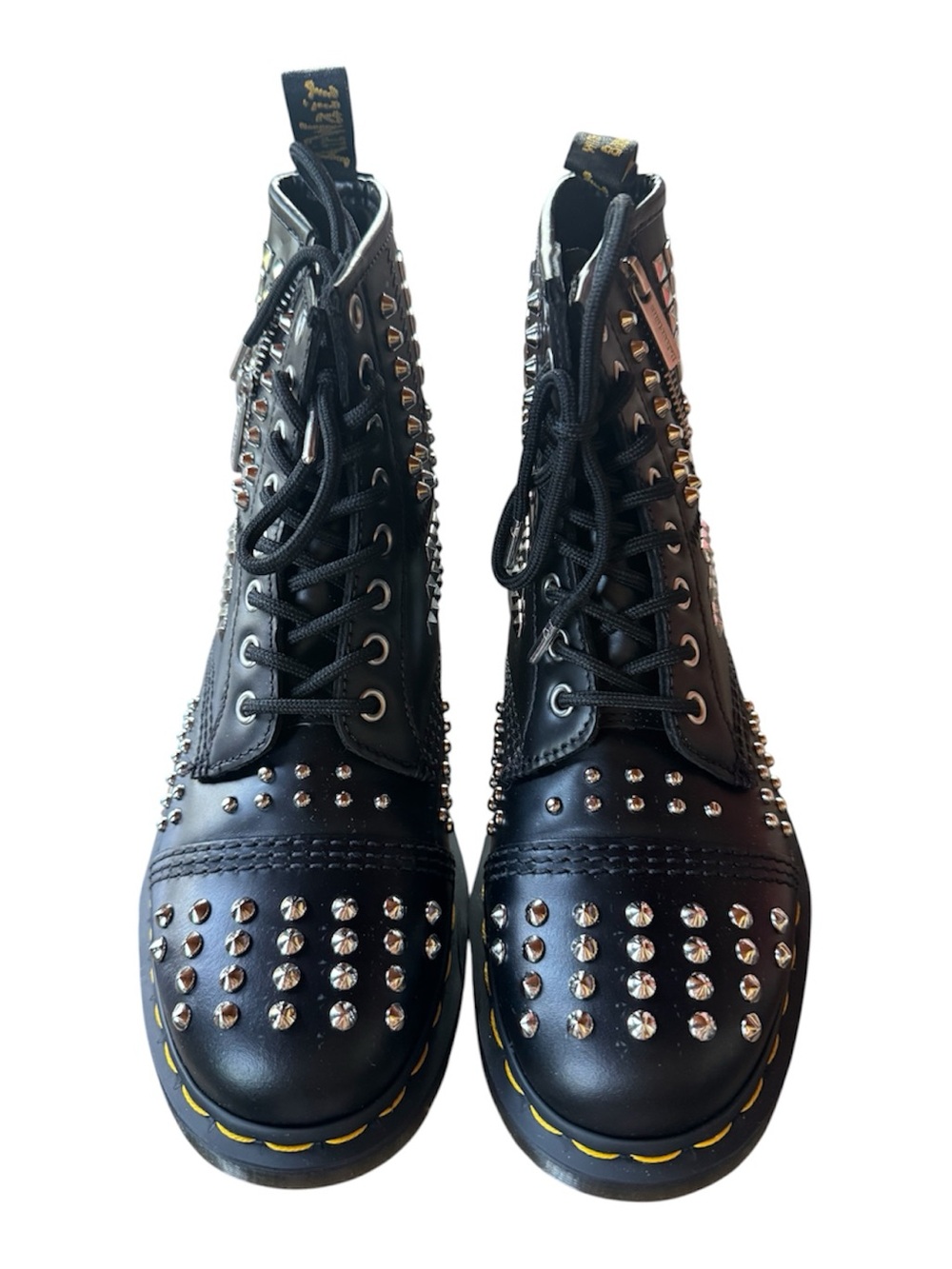 Dr Martens 1460 Studded Zip-Up Atlas leather Boots - Women US7 Men 6 EU 38 NEW